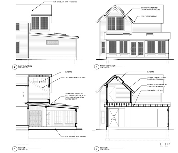 Shiplap Studio Sections and Elevations